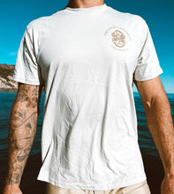 Load image into Gallery viewer, silver tee with our old school diver helmet on the front